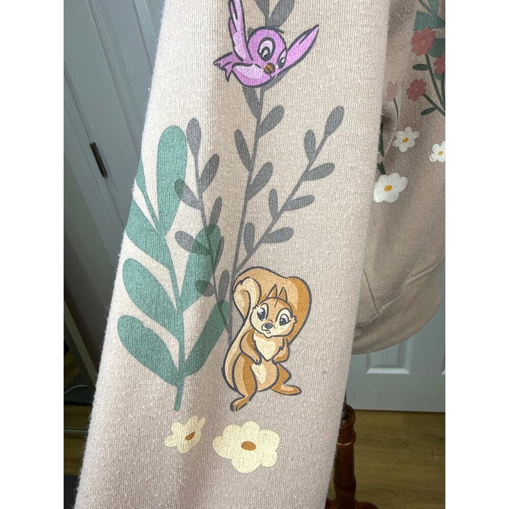 Disney Bambi Woodland Graphic Sweatshirt Medium Tan Deer Pullover - Picture 7 of 9